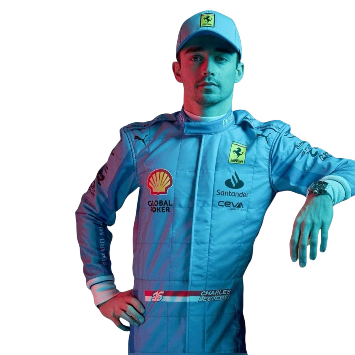 Charles Leclerc 2024 Ferrari Miami GP F1 Race Suit - Active Racegear image 1