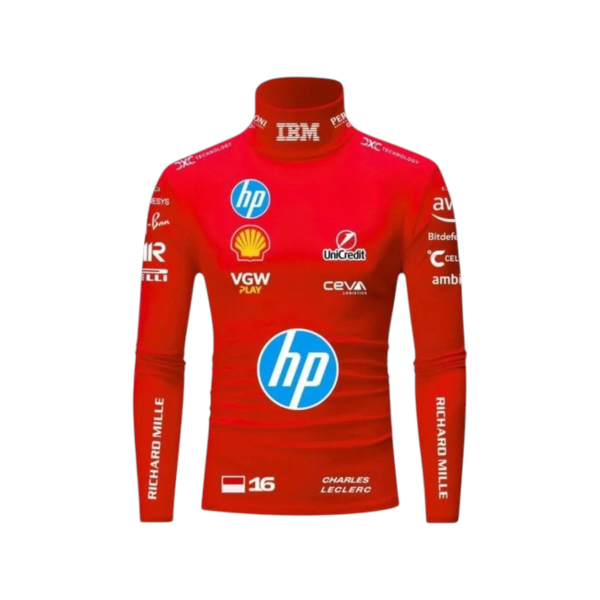 Charles Leclerc 2025 Ferrari F1 Undershirt (Red) - Active Racegear image 1