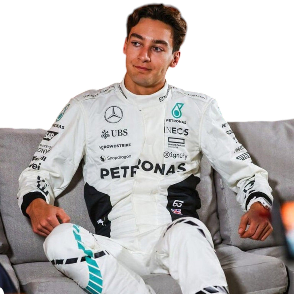 George Russel 2024 Mercedes-AMG Petronas Qatar GP F1 Race Suit - Active Racegear image 2