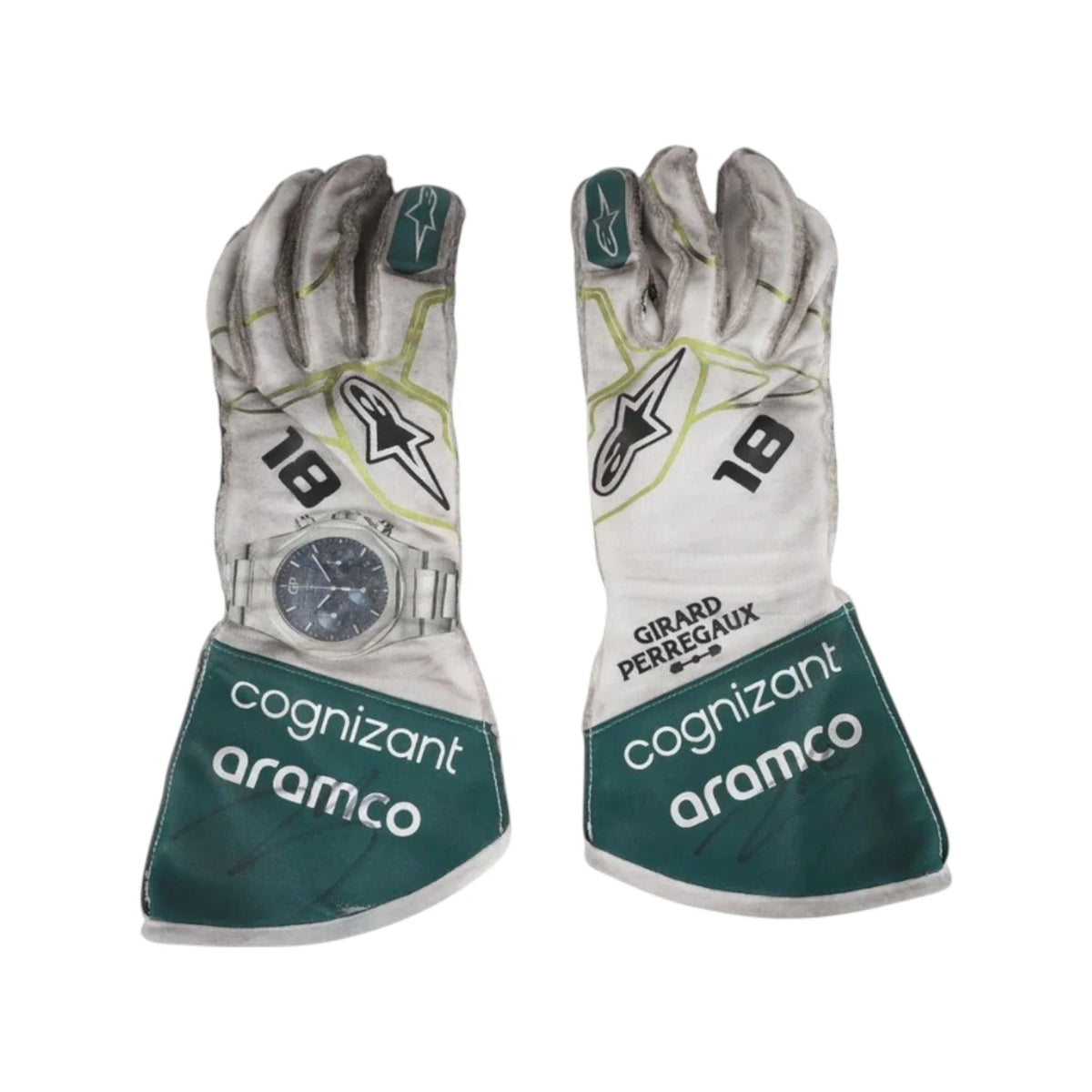 Lance Stroll 2022 Aston Martin Dutch GP F1 Racing Gloves - Active Racegear image 1