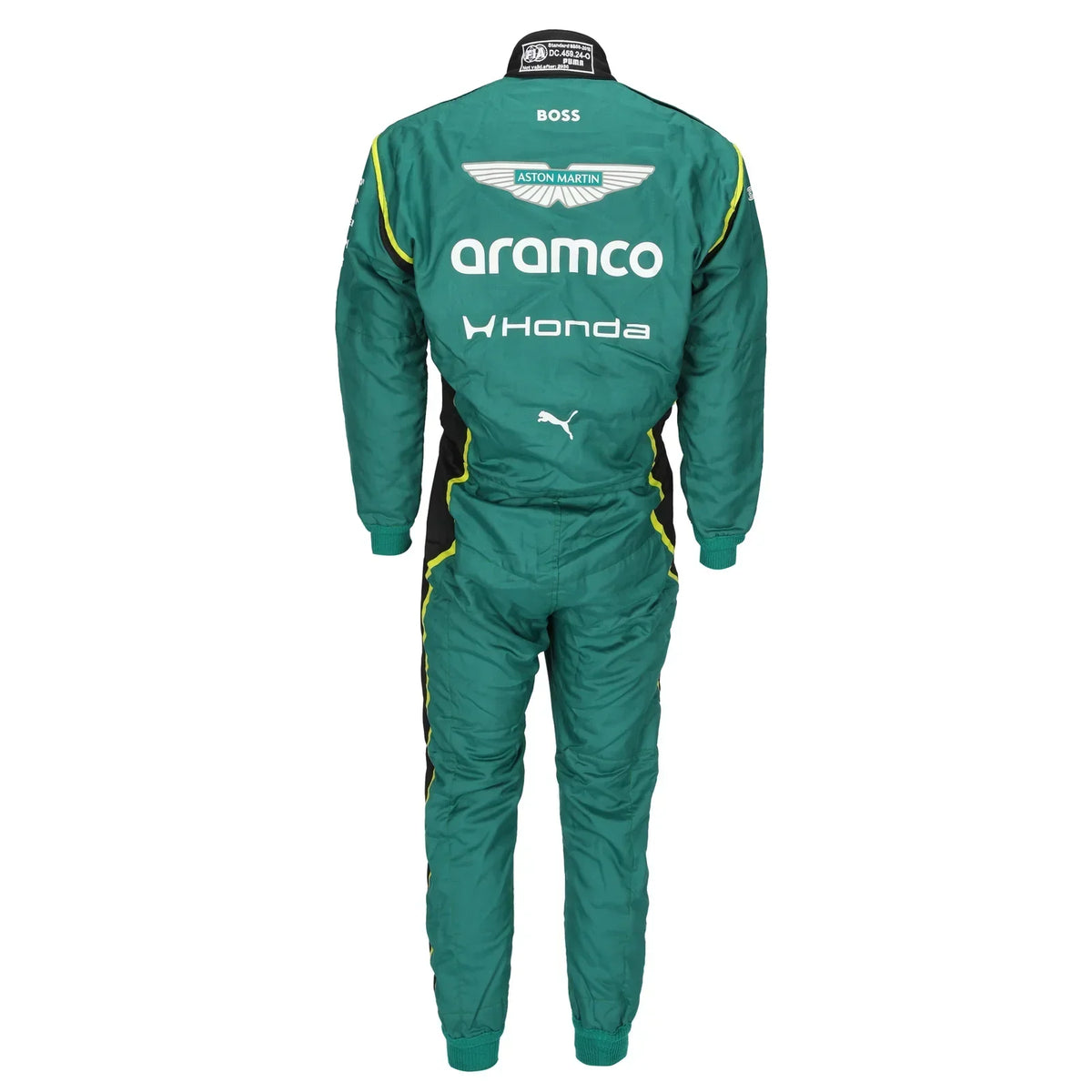 Back view of Fernando Alonso’s 2026 Aston Martin Aramco F1 race suit – Active Racegear.