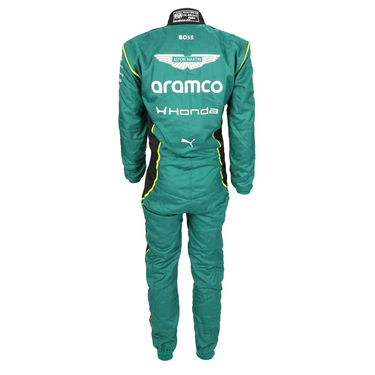  Back view of Jak Crawford’s 2026 Aston Martin Aramco F1 race suit – Active Racegear.